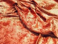 Crushed Velvet Velour Fabric Material - RUST